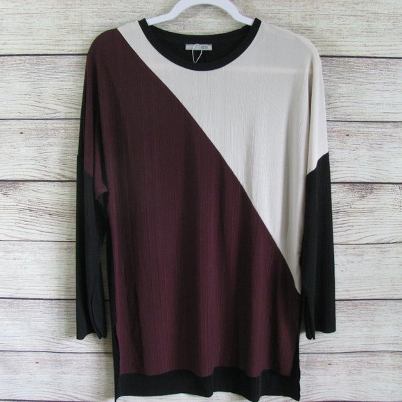 Zara W/B Collection Color Block Blouse - Picture 8 of 10